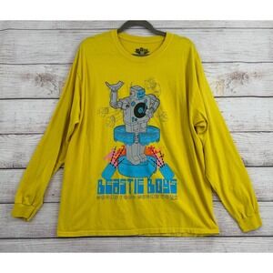 Beastie Boys Long Sleeve T-Shirt Mens M Yellow 2018 World Tour Robot Graphic